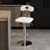 Rabbit Ears Square Leather Adjustable Swivel Bar Stool Image - 2
