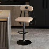 Rabbit Ears Square Leather Adjustable Swivel Bar Stool Image - 24