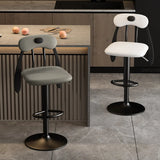 Rabbit Ears Square Leather Adjustable Swivel Bar Stool Image - 4
