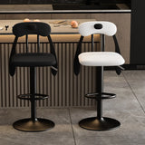 Rabbit Ears Square Leather Adjustable Swivel Bar Stool Image - 5