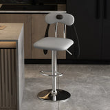 Rabbit Ears Square Leather Adjustable Swivel Bar Stool Image - 6