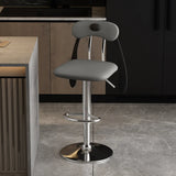 Rabbit Ears Square Leather Adjustable Swivel Bar Stool Image - 8