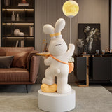 Rabbit Shape Resin Table Kids Nightstand with Light Image - 10