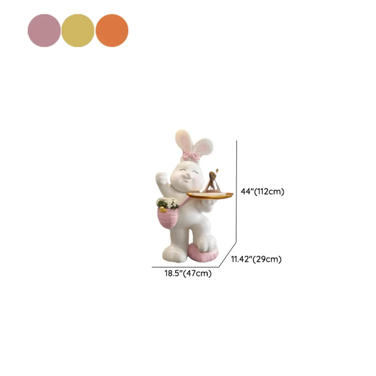 Rabbit Shape Resin Table Kids Nightstand with Light 