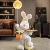 Rabbit Shape Resin Table Kids Nightstand with Light Image - 3