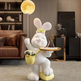 Rabbit Shape Resin Table Kids Nightstand with Light Image - 5