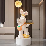 Rabbit Shape Resin Table Kids Nightstand with Light Image - 6