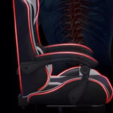 Racing Reclining PU Leather Red Black Gaming Office Chair Image - 5