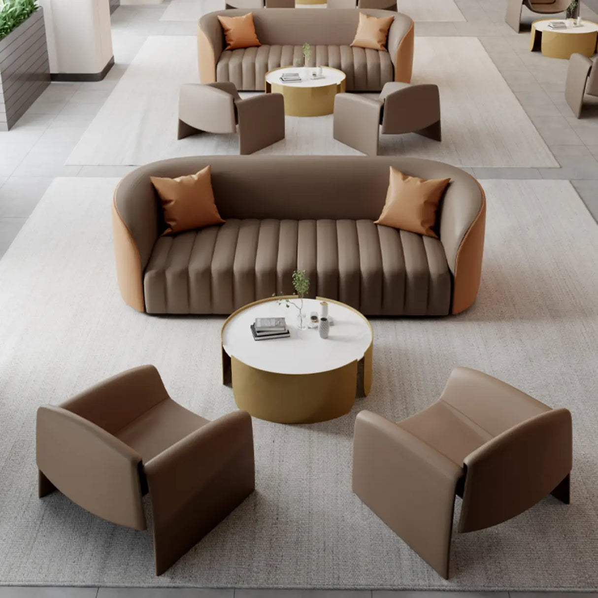 Reception Area Coffee Sofa Seating Group with Arms Image - 8