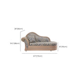 Reclining Beige Large Curved Fabric Chaise Lounge Sofa #size