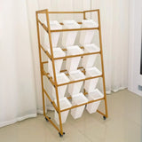 Rectangle 4-Tier Wheel Metal Storage Plant Stand  Gold Image - 11