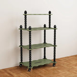Rectangle Beaded Decor Multi-Tiered Rolling Plant Stand Image - 3