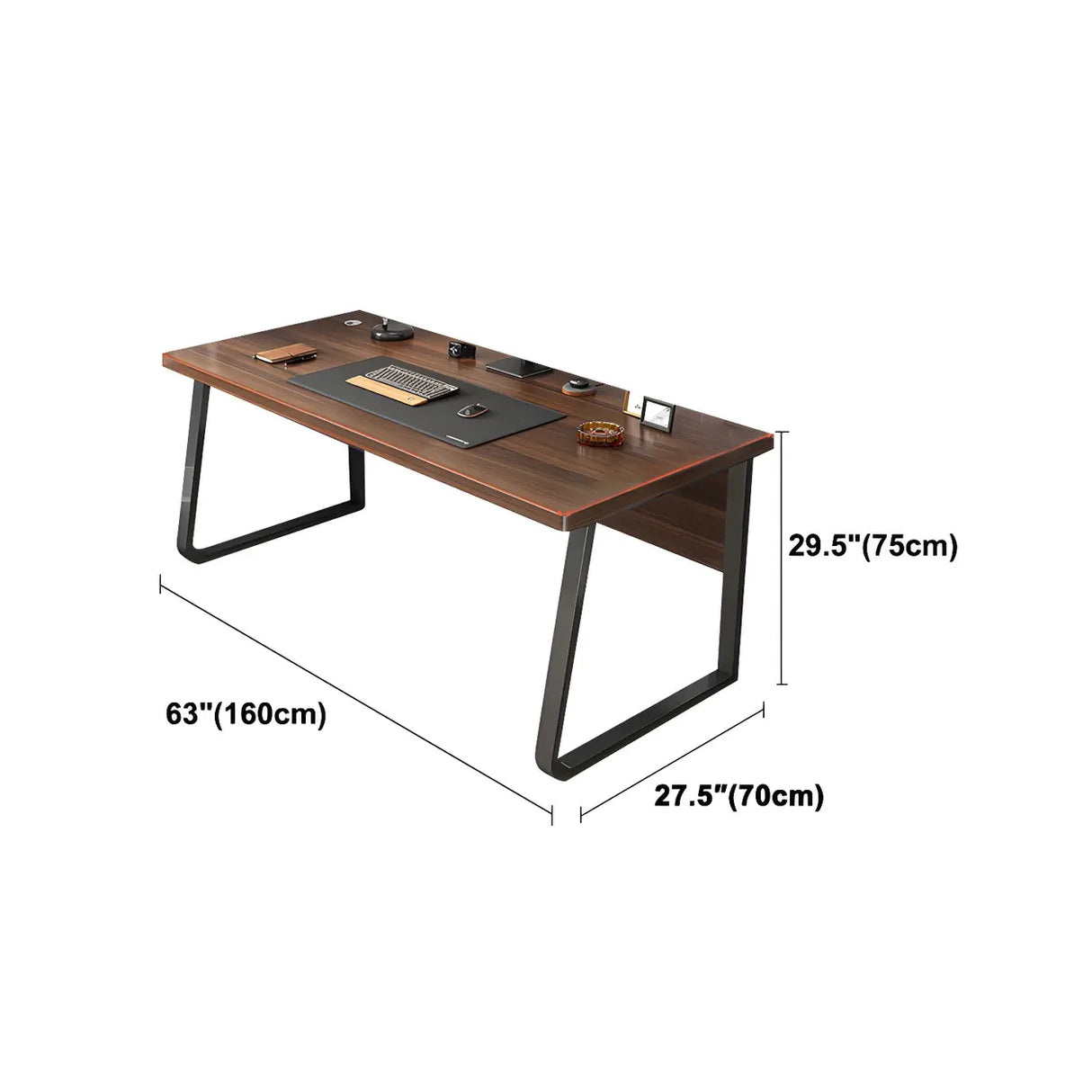 Rectangle Manufactured Wood Two-Person Writing Desk Image - 16