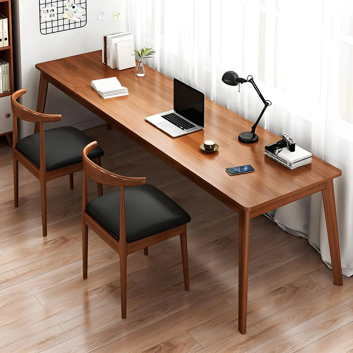 Rectangle Manufactured Wood Two-Person Writing Desk Image - 1