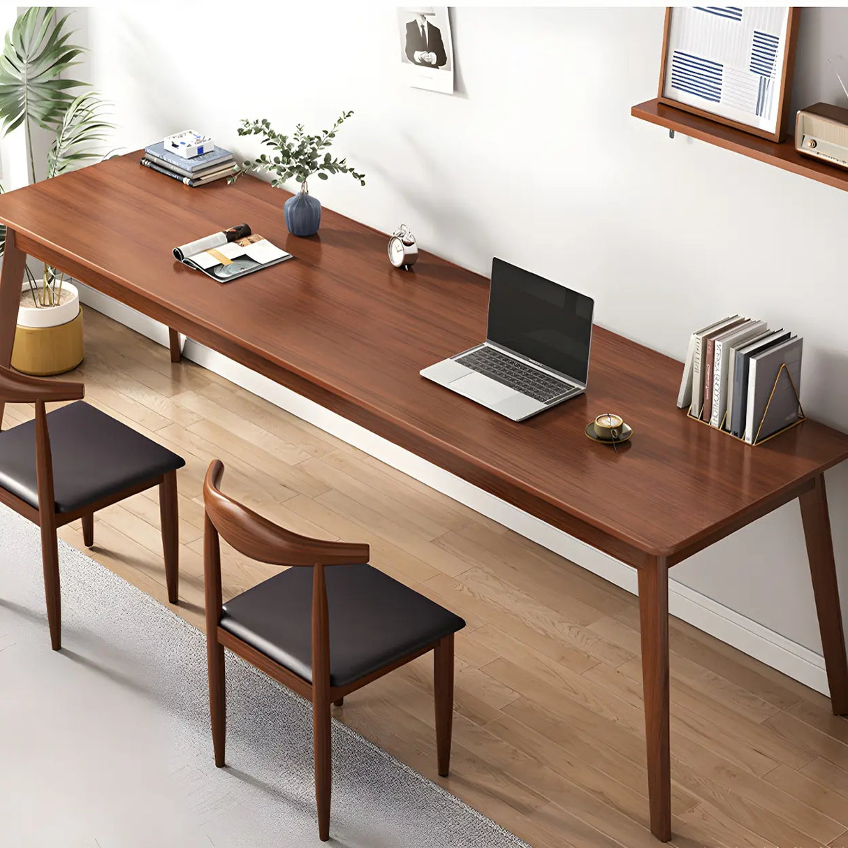 Rectangle Manufactured Wood Two-Person Writing Desk Image - 7
