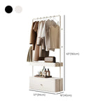 Rectangle Metal Bedroom Off-White Drawers Shelves Coat Rack #size