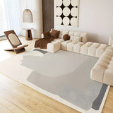 Rectangle Modern Abstract Polyester Camel Area Rug Image - 8