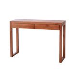 Rectangle Pine Caramel Storage Console Table with Shelves Image - 10