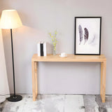 Rectangle Pine Caramel Storage Console Table with Shelves Image - 12