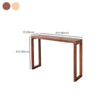 Rectangle Pine Caramel Storage Console Table with Shelves #size