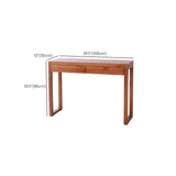 Rectangle Pine Caramel Storage Console Table with Shelves Image - 19