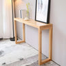 Rectangle Pine Caramel Storage Console Table with Shelves Image - 3