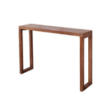 Rectangle Pine Caramel Storage Console Table with Shelves Image - 5