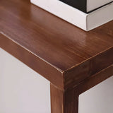 Rectangle Pine Caramel Storage Console Table with Shelves Image - 6