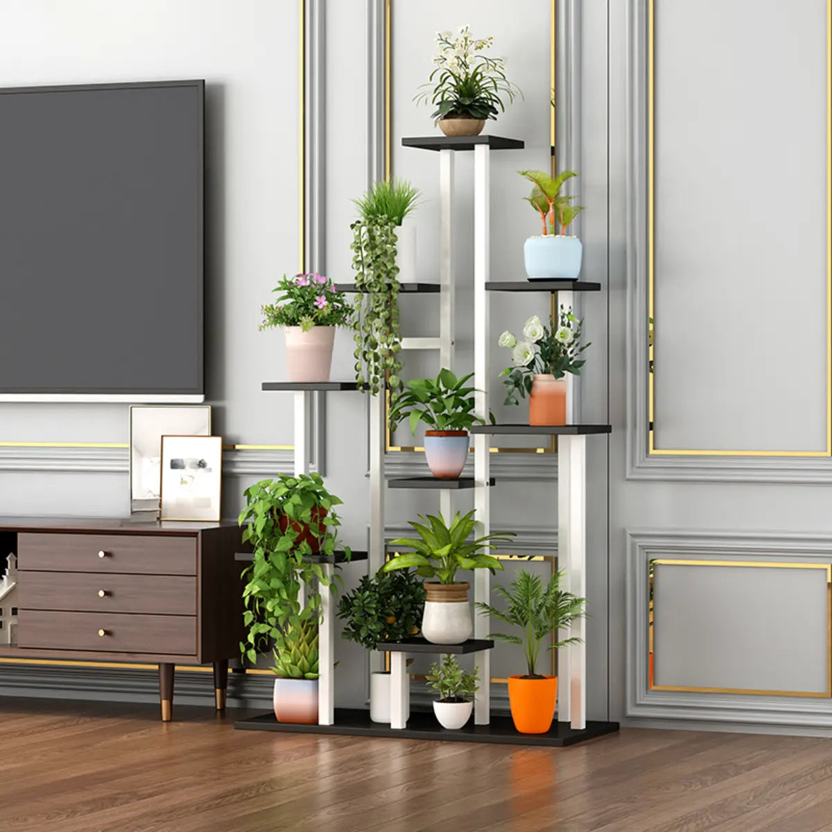 Rectangle Wood Floor Multi-Tiers Storage Plant Stand Image - 13