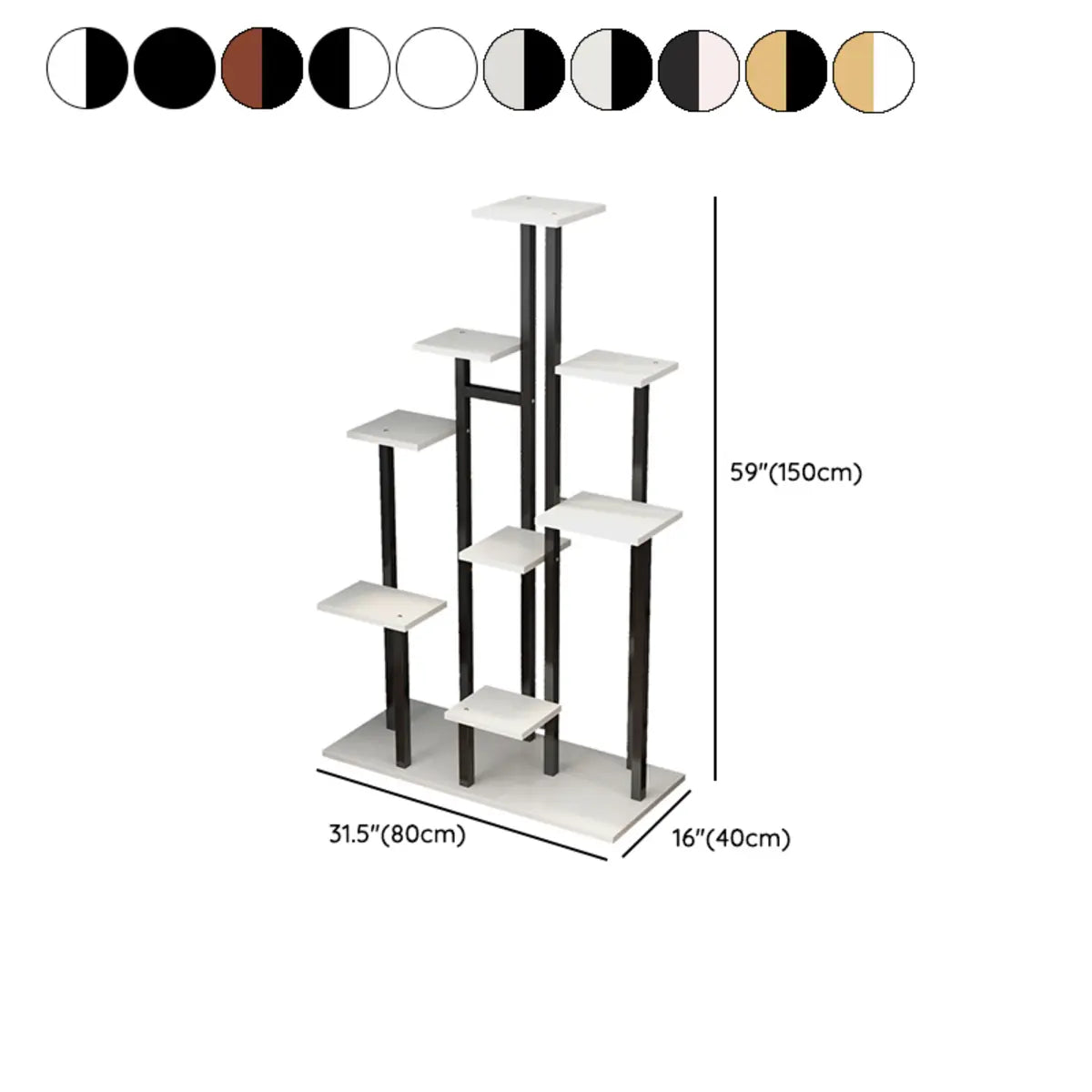 Rectangle Wood Floor Multi-Tiers Storage Plant Stand 