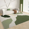 Rectangular Abstract Beige-Green Polyester Area Rug Image - 5