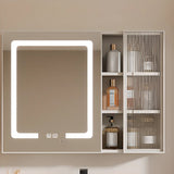 Rectangular Aluminum Beige Mirror Medicine Cabinet Image - 9