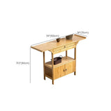 Rectangular Bamboo Natural Hall Storage Console Table Image - 10