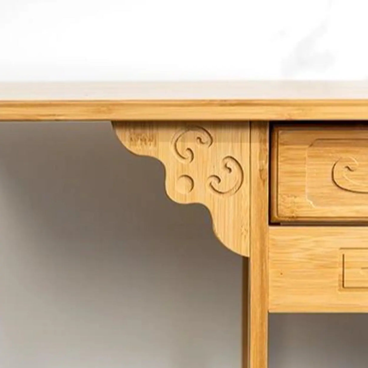 Rectangular Bamboo Natural Hall Storage Console Table Image - 5