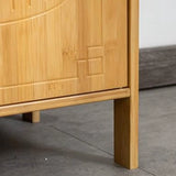 Rectangular Bamboo Natural Hall Storage Console Table Image - 6