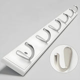 Rectangular Bamboo Wood Wall-Mounted Coat Rack with Hooks Image - 19