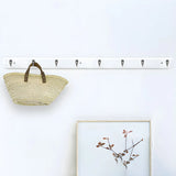 Rectangular Bamboo Wood Wall-Mounted Coat Rack with Hooks Image - 20