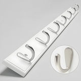 Rectangular Bamboo Wood Wall-Mounted Coat Rack with Hooks Image - 25