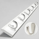 Rectangular Bamboo Wood Wall-Mounted Coat Rack with Hooks Image - 34