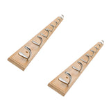 Rectangular Bamboo Wood Wall-Mounted Coat Rack with Hooks Image - 59