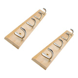 Rectangular Bamboo Wood Wall-Mounted Coat Rack with Hooks Image - 62