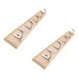 Rectangular Bamboo Wood Wall-Mounted Coat Rack with Hooks Image - 65