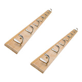 Rectangular Bamboo Wood Wall-Mounted Coat Rack with Hooks Image - 74