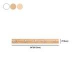 Rectangular Bamboo Wood Wall-Mounted Coat Rack with Hooks Image - 78