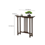 Rectangular Brown Bamboo Slim Entryway Console Table Image - 27