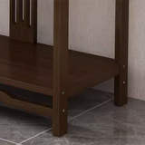 Rectangular Brown Storage Console Table with Floor Shelf Image - 6