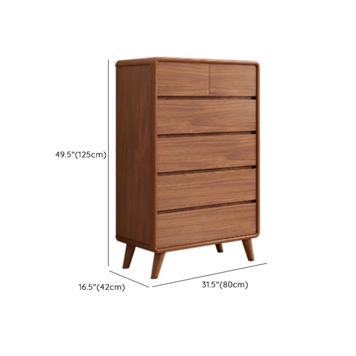 Rectangular Brown Wood Storage Soft-Close Drawers Chest Image - 31