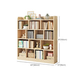 Rectangular Closed Back Natural Pine Standard Bookcase Image - 41