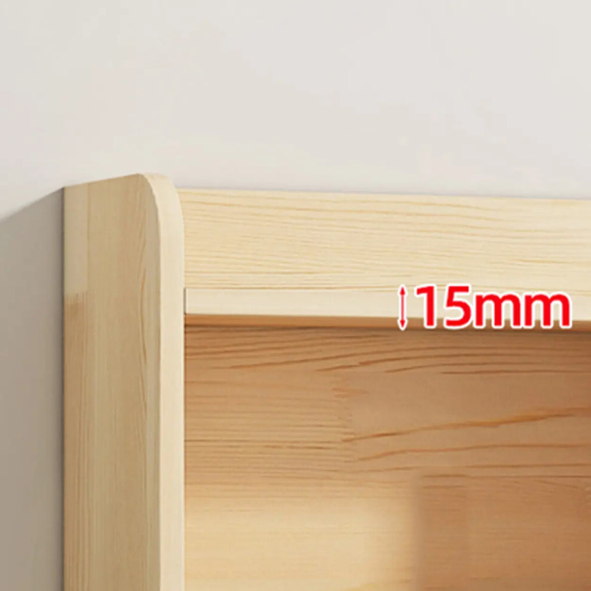 Rectangular Closed Back Natural Pine Standard Bookcase Image - 13