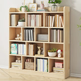 Rectangular Closed Back Natural Pine Standard Bookcase Image - 17